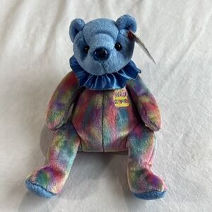 TY Beanie Babies September Birthday Bear Sapphire Nose Limited Edition 2001 wTag